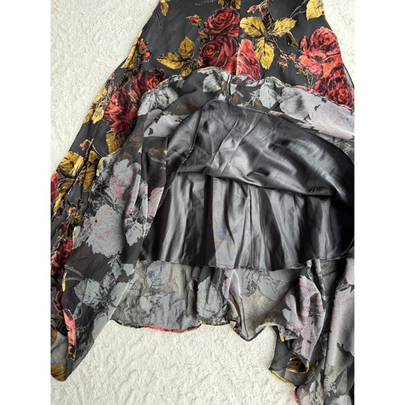 Newport News Velvet Burnout Floral Maxi Slip Dress Rose Print Gown Vintage Y2K S - Picture 11 of 16